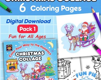 Coloriages de Noël : motifs de Noël dessinés à la main (PDF)