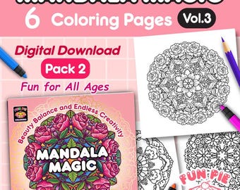 Coloriages de mandalas à imprimer : motifs dessinés à la main (téléchargement PDF)