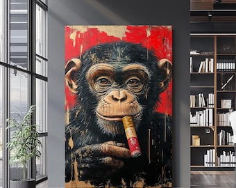 TOMOYA原画100×100cm スプレーアート/チンパンジー抽象肖像画一点物 TOMOYA原画100×100cm スプレーアート/チンパンジー抽象肖像画一点物