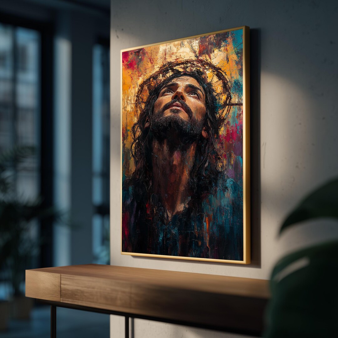 Jesus Crown of Thorns Canvas Wall Art Print – Powerful Christian ...