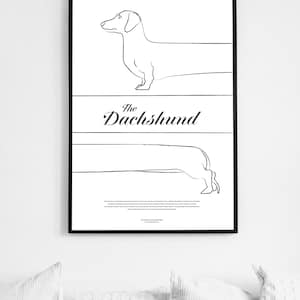 Dachshund – Minimalist Dog Wall Art | Modern Home Decor | High-Quality Print on Paper