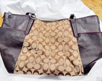 coach トートバッグ COACH キャンバス シグネチャーオプアート 肩掛けショルダー トート