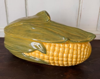 Cazuela con tapa Shawnee Pottery Corn King n.° 74 / Apta para horno / Cerámica estadounidense de la década de 1950 / Cocina rústica