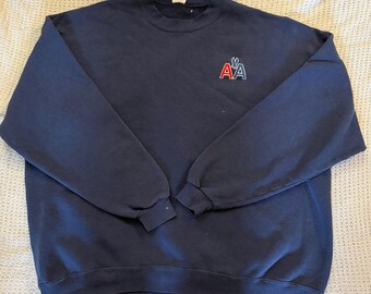 Vintage Jerzees American Airlines-sweater marineblauwe ronde hals 3XL NuBlend jaren 90