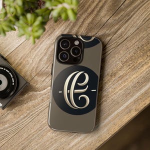 Funda para teléfono, elegante diseño de monograma de letra E para modelos de iPhone y Samsung, iniciales personalizadas, nombre personalizado, cubierta protectora, única