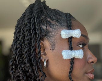 Pinzas para el pelo con lazo de crochet hechas a mano (varios colores disponibles)