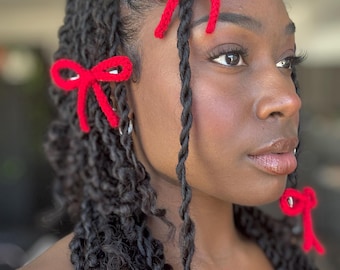 Lazos de cinta de ganchillo hechos a mano (varios colores disponibles)