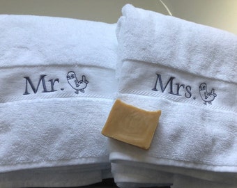 Mr or Mrs DickButt monogrammed bath sheet towel single