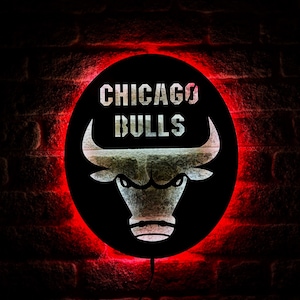 Chicago Bulls Led Sign,  Wall Art, Chicago Bulls Wall Sign, Chicago Bulls Wall Decor, Chicago Bulls Decor, Chicago Bulls Gift