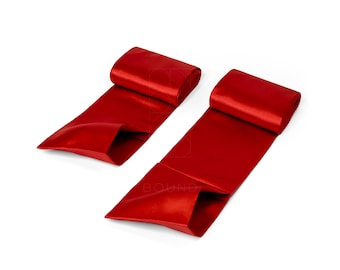 Long Sensual Bondage Restraint Ties (Set of 2) - Looped End, Silky Satin Ties, Bondage Gear, Soft Satin Sashes, Elegant Bondage Scarf