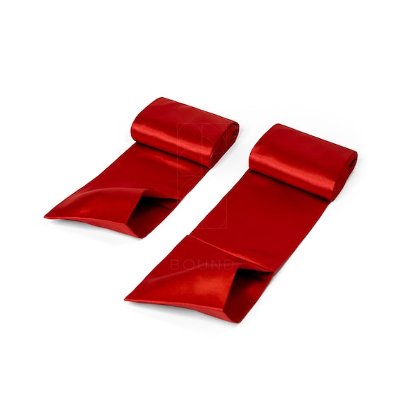Long Sensual Bondage Restraint Ties (Set of 2) - Looped End, Silky Satin Ties, Bondage Gear, Soft Satin Sashes, Elegant Bondage Scarf