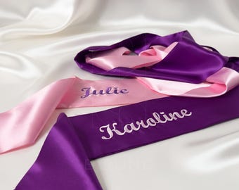 Custom Sensual Bondage Restraint Tie with Looped End, Personalized Silky Satin Tie, Bespoke Satin Sashes, Tailor-made Elegant Bondage Scarf