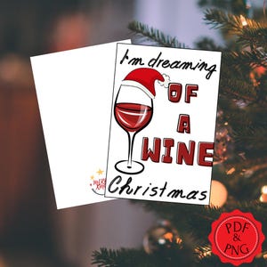 Divertente biglietto di Natale digitale / Umorismo per le feste degli amanti del vino / Download immediato stampabile