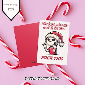 Lustige Weihnachtskarte Digital Download | Rude Weihnachtskarte | Freche Feiertags-Gruß-Karte Printable