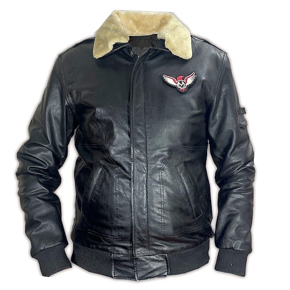 Bomberjacke Herren Winterjacke Mit Pelzkragen Herren Echtleder