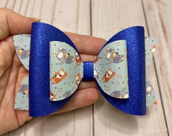 Blue Dog Inspired Blue Shimmer Hair Bow Clip