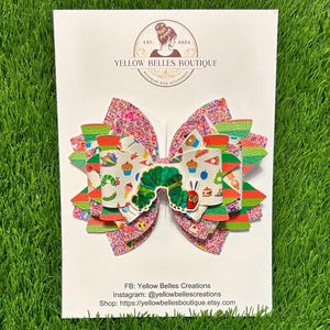 The Hungry Caterpillar Glitter Hair Bow Clip