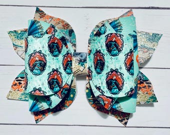 Princess Merida Portrait Brave Scotland Hair Bow Clip