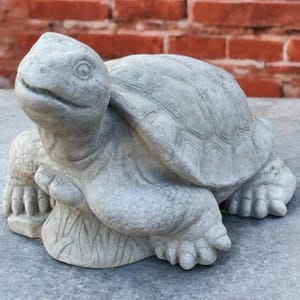8&#39; Concrete turtle sculpture, Backyard animal decor, Solid tortoise statue, Sea animal idea, Garden turtle art, Outdoor stone tortoise