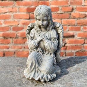 11&#39; Sitting angel figure, Concrete cherub idea, Outdoor religious sculpture, Garden angel art, Religious yard statue, Detailed angel decor