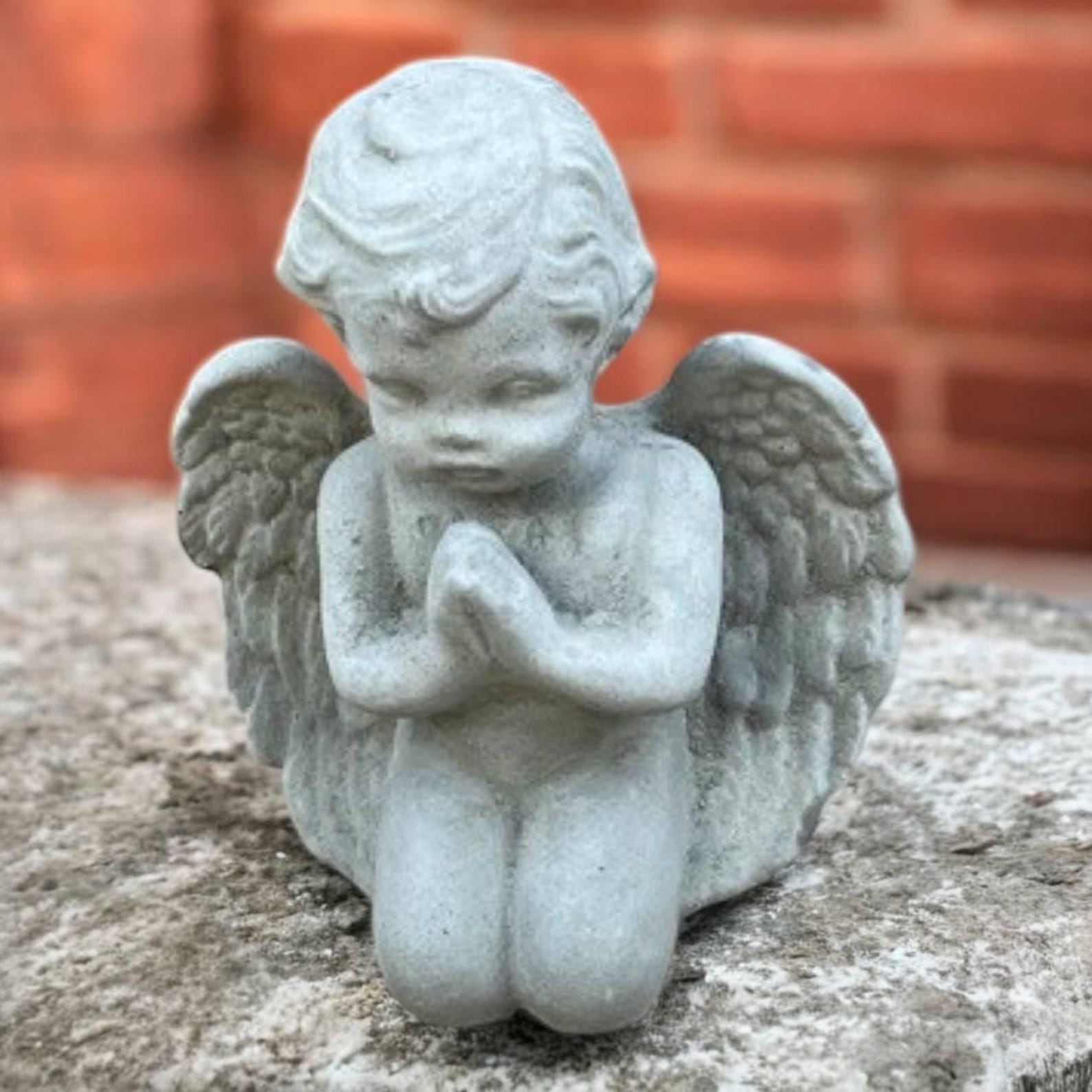 7" Praying Angel Sculpture, Home Cherub Decor, Garden Religious Design ...