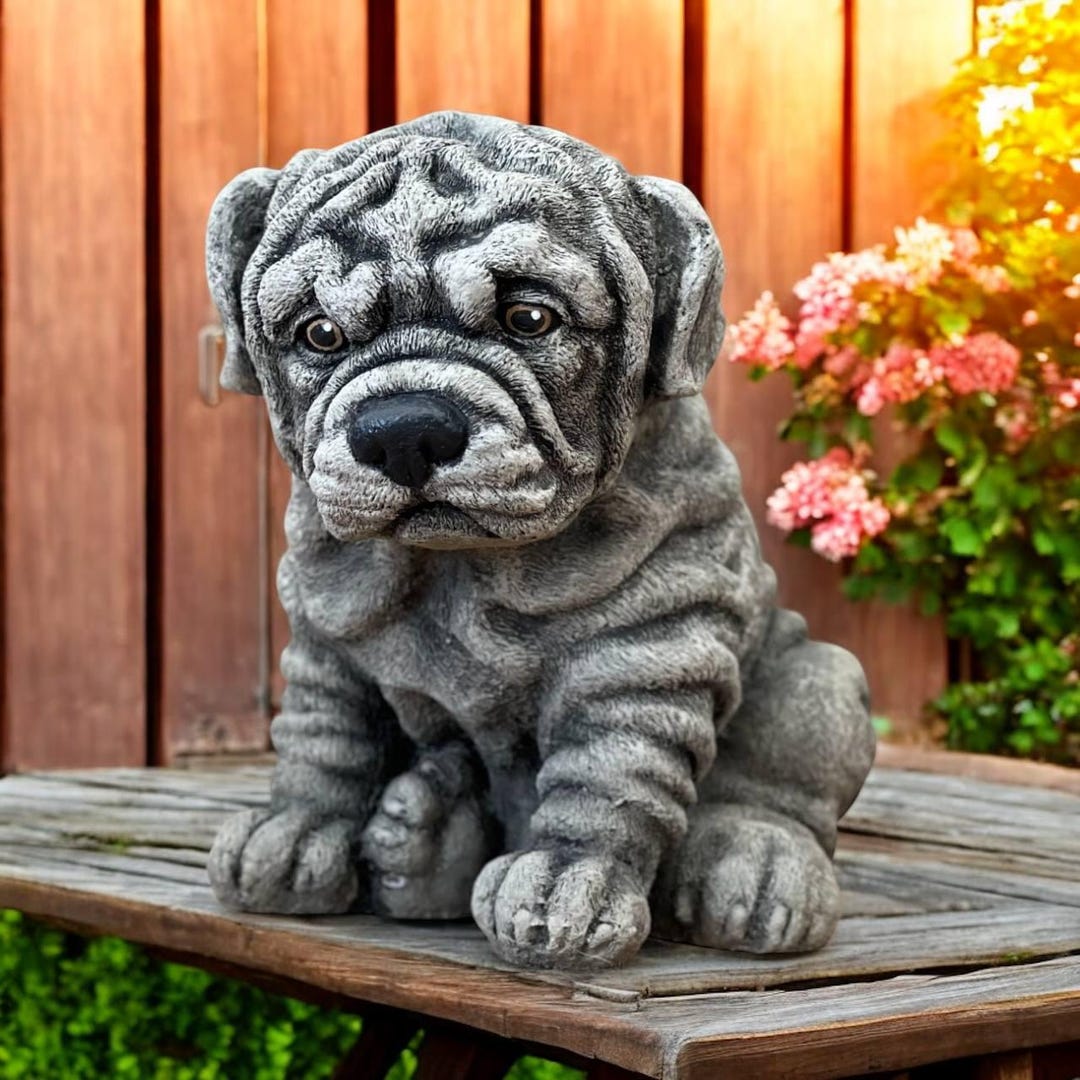 7'' Beton Rottweiler Statue, Lawn Dog Figure, Outside Pet, Rottweiler ...