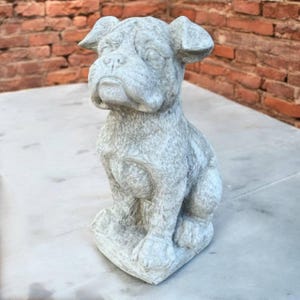 8&#39; Stone boxer dog statue, Lawn dog decor, Outdoor pet idea, Boxer concrete art, Garden dog figure, Pet backyard sculpture, Boxer lover gift