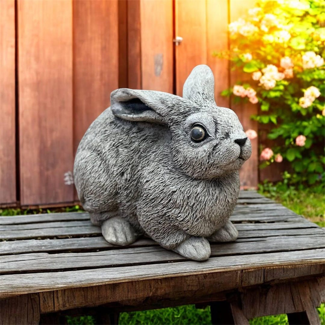 6'' Home Rabbit Statue, Realistic Rabbit Decoration, Yard Bunny ...