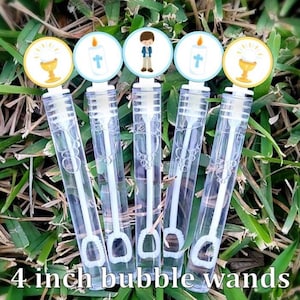 5 Bubbles - Confirmation Bubble Wands - Confirmation Favors - Favors for Boys Confirmation - Religious gifts - Religious Party favors