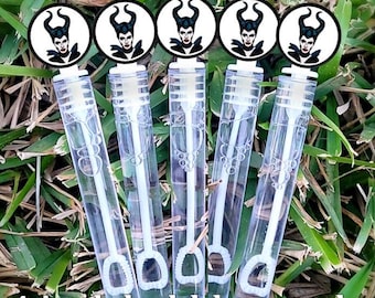 5 Bubbles - Maleficent Bubble Wands - Villain Favors - Classroom Gifts - Maleficent Favors - Party Favors - Candy Bags -