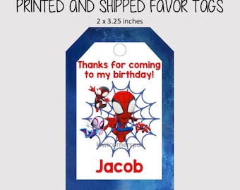 8 Thank You Tags - Favor Tags - Spidey Bubble Wands - Spidey Favors - Spiderman Party - Classroom Gifts - Party Favors - Candy Bag Tags