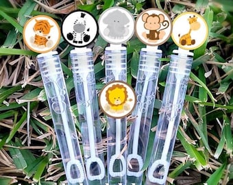 5 Bubbles - Jungle Bubble Wands - Jungle Favors - Jungle Baby Shower - Classroom Gifts - Candy Bags Fillers - Favors for Jungle Kids Party