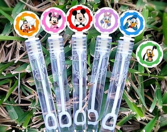 5 Bubbles -Mickey Clubhouse Bubble Wands - Minnie Favors - Mickey Party - Pluto - Goofy - Donald - Daisy - Party Favors - Candy Bags