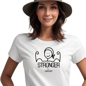 Funny Stronger Than Cancer Tee, Cancer Awareness Shirt, Cancer Survivor Gift, Breast Cancer Warrior, Cancer Support Tshirt, Chemotherapy Tee