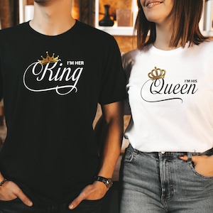 King and Queen Matching Couple Shirts: Valentine&#39;s Day Tees