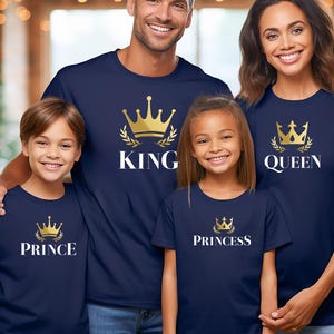 Matching King Queen Prince Princess Crown Shirts: Family Apparel