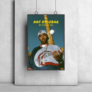 Póster de rap de NAS, arte de pared del estado de ánimo de Nueva York [Envío gratuito]