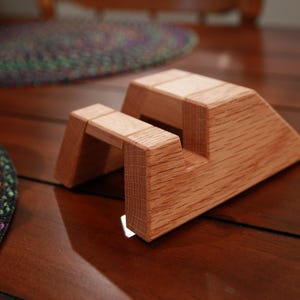 Hand crafted oak and maple stand or holder for Cell Phone / Tablet / Ipad / Iphone