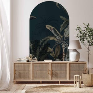 Peel and stick Arch Wallpaper Decal - Dreamy Jungle Dark