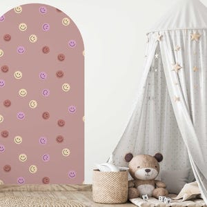 Peel and stick Arch Wallpaper Decal - Smiley Soft Terra