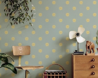 Wallpaper on roll - Sunny green / Yellow