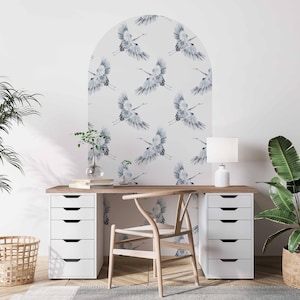 Peel and stick Arch Wallpaper Decal - Cranes