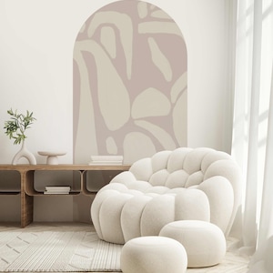 Peel and stick Arch Wallpaper Decal - Asher Shapes Beige