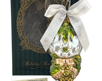 IMPERFECT  Waterford Crystal Holiday Heirlooms 5 Gold Golden Ring 12 Days Xmas Ornament 2002