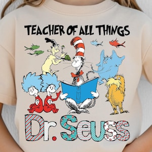 Dr Seuss Day PNG, Dr Suess 100 Days of School png, Cat In The Hat Png, Dr Suess Shirt, Teacher Life Png, Thing 1 png, Thing 2 Png, Cartoon