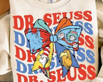 Dr Seuss Day PNG, Dr Suess Coquette Bow Png, Cat In The Hat Png, Dr Suess Shirt Design, Teacher Life Png, Thing 1 Png, Thing 2 Png, Png File