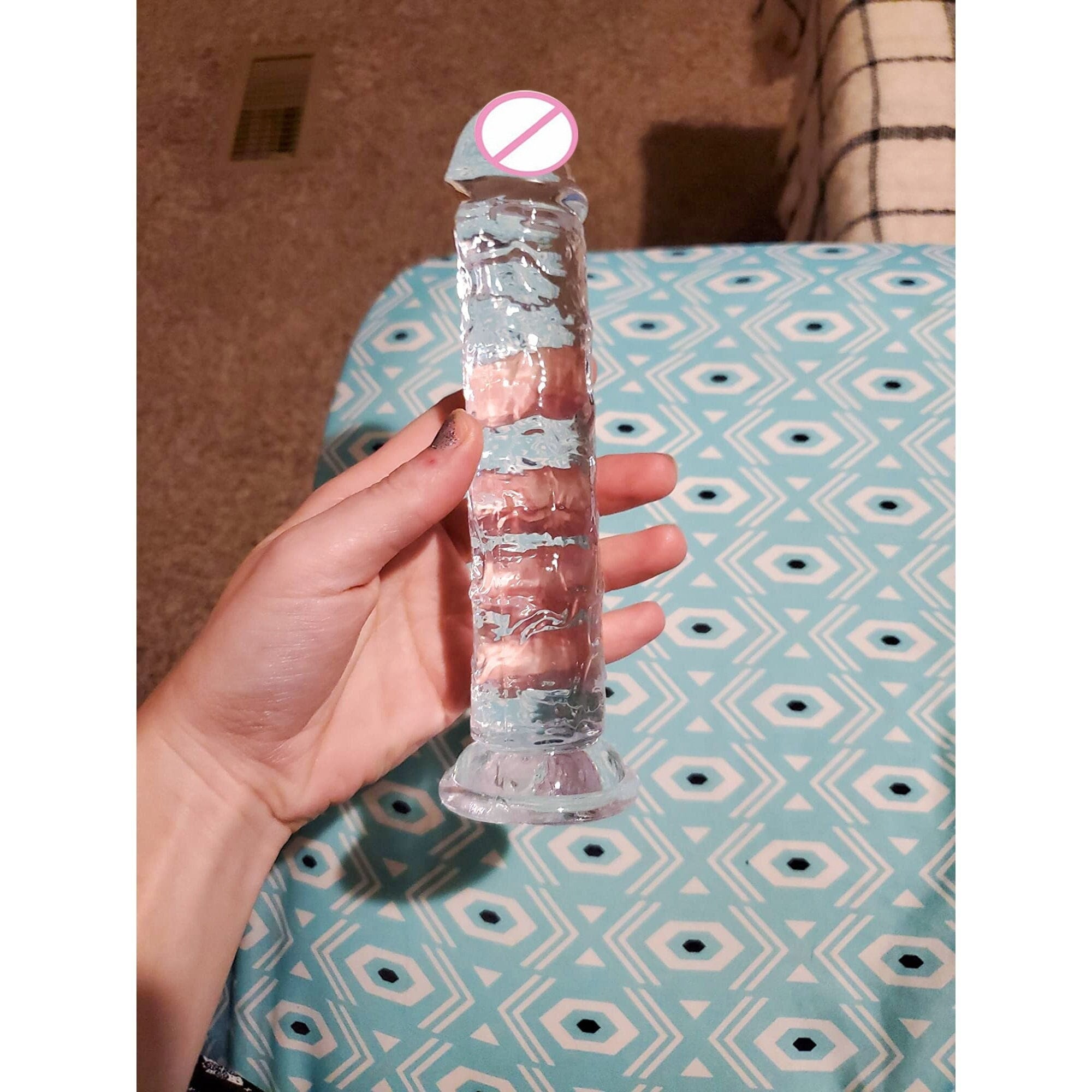 DISCREET Clear Realistic Dildo, Silicone Suction Cup Dildo, Jelly Dildo Strap on, Transparent Dildo for Woman, Fantasy Sex Toy |CLEARDILDO