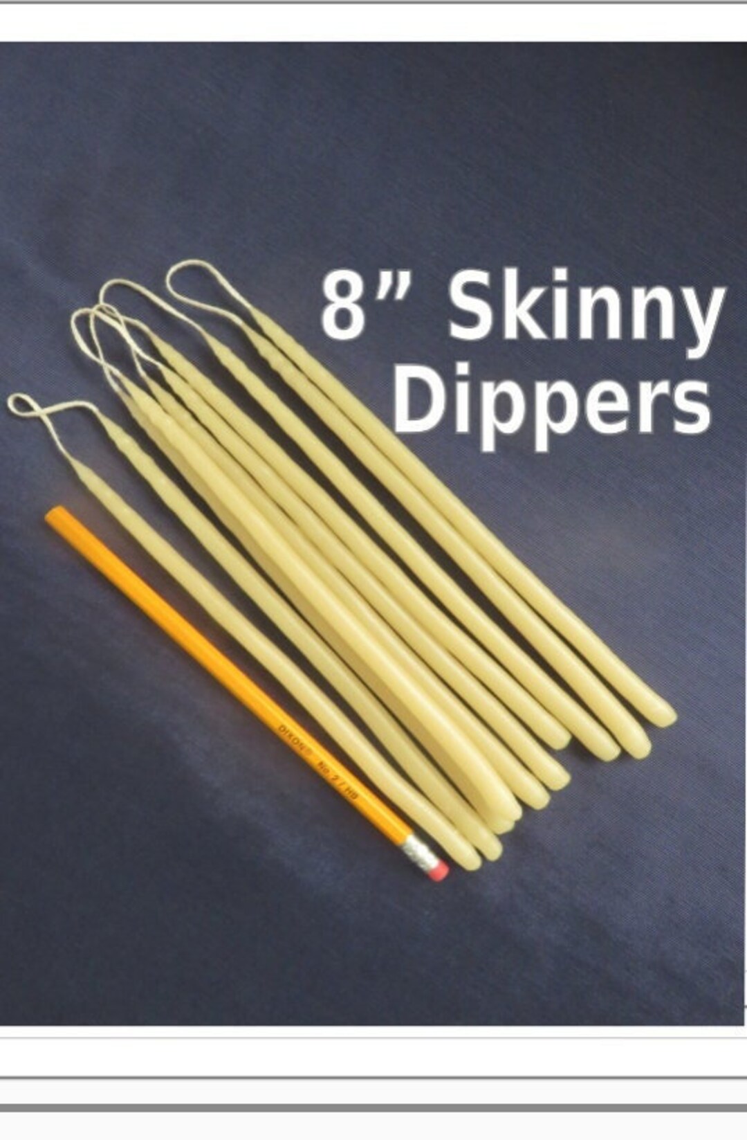 5 Joined Pairs of 8 Skinny Candles Hand Dipped Primitive Tapers Etsy