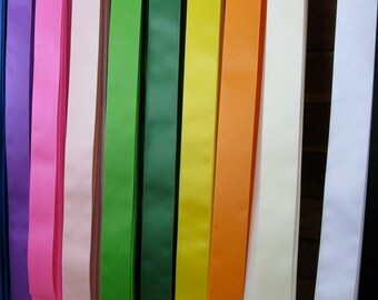 12 Sashes all colors w/Free Shipping, Samples & Fasteners 3" x 72" complete wrap around sashes, or choose colors