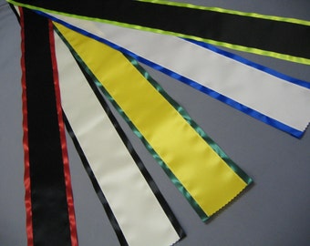 Blank Satin Ribbon Sash with Border, DIY Sash, 4x72 inches